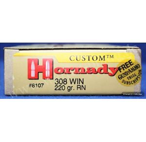 Náboj kulový Hornady, Custom, .308 Win, 14,26g, 220GR, RN