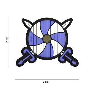 Patch - Viking shield + 2 swords blue