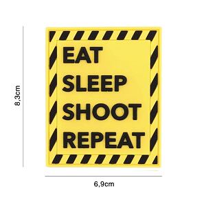 Patch - Eat sleep shoot repeat yellow