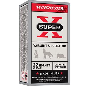 Kulový náboj Winchester 22 Hornet Super-X JHP Hollow Point 46grs 2,98g