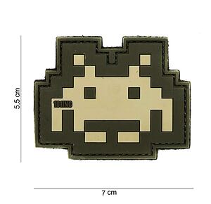 Patch - Space invader sand/green
