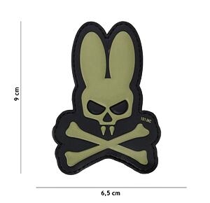 Patch - Skull bunny green