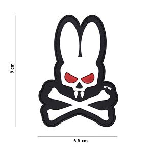 Patch - Skull bunny white