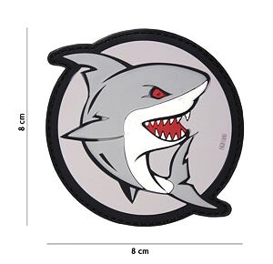 Patch - Attacking shark grey/red