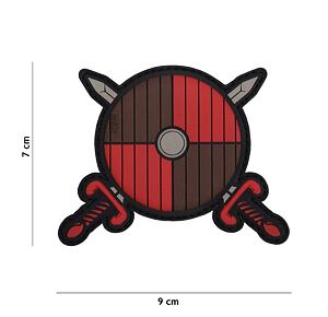 Patch - Viking shield + 2 swords red/brown