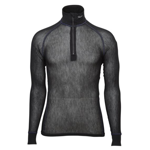 Funkční rolák Brynje Wool Thermo Light Zip-polo - Black