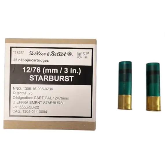 Brokový náboj SB 12/76 Starburst, akustický a světelný efekt