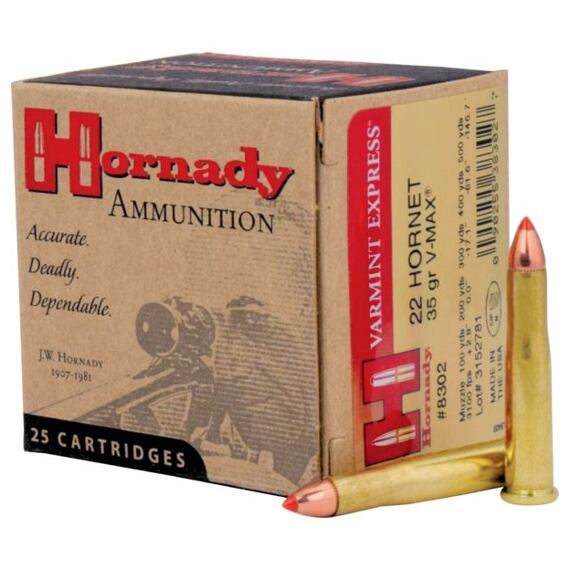 Kulový náboj Hornady Varmint Express 22 Hornet V-MAX 35gr 2,2g (25ks)