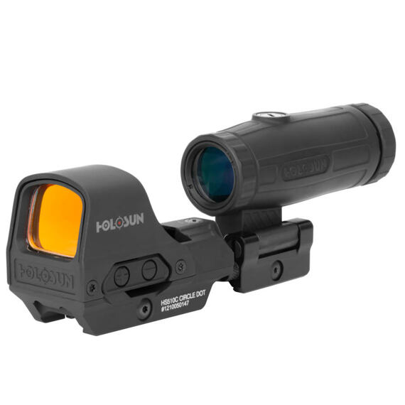 Set Holosun kolimátor HS510C +zvětšovací modul HM3X, kolimátor se zelenou tečkou 2 MOA
