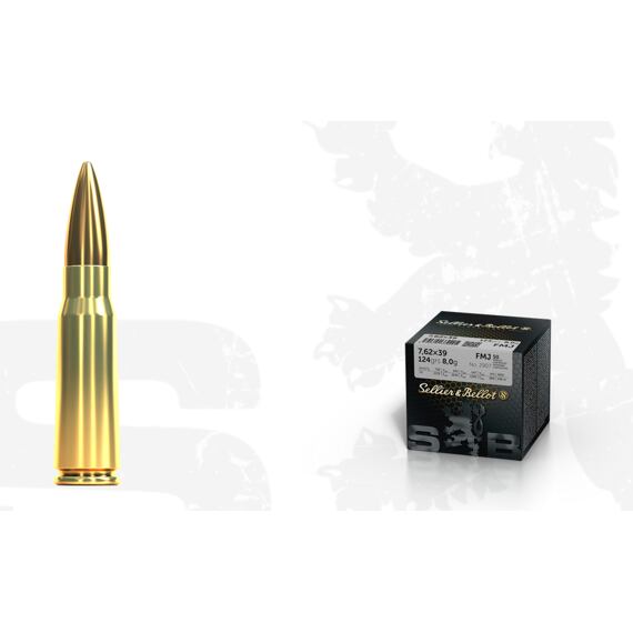 Kulový náboj SB 7,62x39 FMJ 124grs 8,0g (50ks)