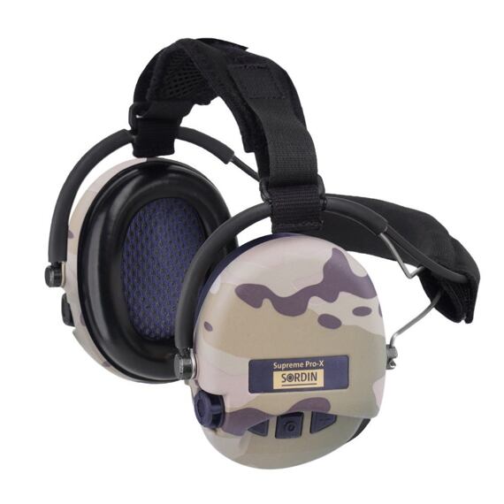 Elektronická sluchátka MSA Sordin Supreme Pro X -  pod přilbu, s pěnovými polštářky, multicam