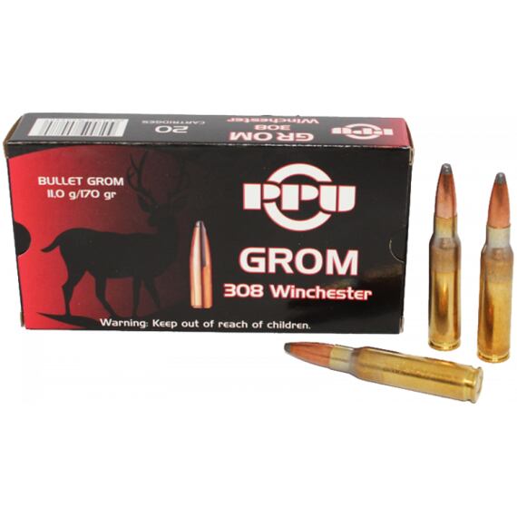 Kulový náboj Prvi Partizan 308Win. Grom SP 170gr 11,0g