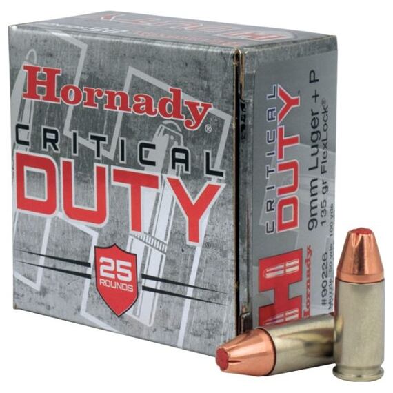 Náboj Hornady Critical Duty 9mm Luger+P 135grs 8,7g FlexLock (A-I)