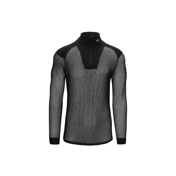 Funkční rolák Brynje Wool Thermo Zip-polo w/inlay - černý